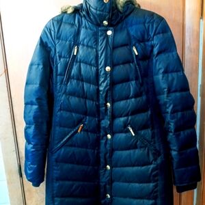 Michael Kors Medium DARK Blue Winter Jacket And BRAND NEW NIIX Ear-Muffs and cup